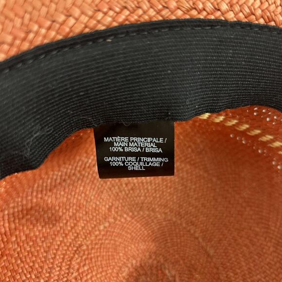 Maison Michel Medium Arsene Straw Hat Seashells Orange Boho Summer Vacation Chic main image 5